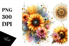 Vibrant Watercolor with Sunflower Gold Insertions | Product Image 1