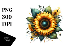 Vibrant Watercolor with Sunflower Gold Insertions | Product Image 1