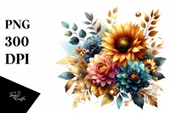 Vibrant Watercolor Sunflower | Clipart Product Image 3