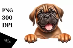 Cute Funny Mastiff Watercolor | Clipart Product Image 3