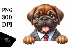 Cute Baby Mastiff Smiling Clipart Product Image 1