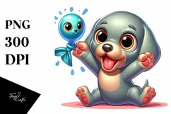 Crazy Baby Weimaraner Big Eyes | Clipart Product Image 3