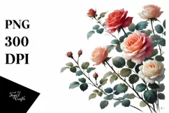 Simple Digital Painting Roses PNG Product Image 1