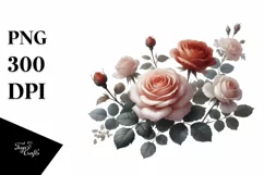 Simple Digital Painting Roses PNG Product Image 1