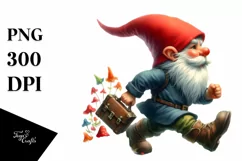 Watercolor Running Gnome | Sublimation | Clipart Product Image 3
