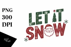 Retro Let It Snow Clipart PNG Product Image 1