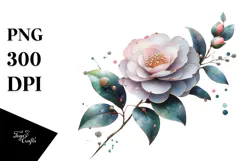 Camellia with Metallic Inserts, Transparent PNG Product Image 1