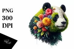 Abstract Vibrant Watercolor Panda PNG Product Image 3