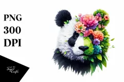 Abstract Vibrant Watercolor Panda PNG Product Image 3