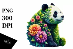 Abstract Vibrant Watercolor Panda PNG Product Image 1