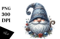 Detailed Watercolor Winter Gnome PNG Product Image 1