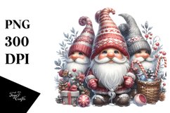 Detailed Watercolor Winter Gnome PNG Product Image 1