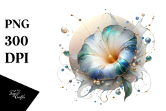 Abstract Morning Glory Round Wood Splash PNG Product Image 1