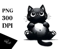 Mysterious Black Cat, Top-Quality PNG Product Image 1