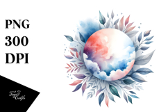 Vibrant Watercolor Abstract Moon Product Image 1