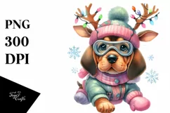 a Winter Bloodhound with Reindeer Horns Product Image 3