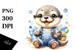 Cute Baby Otter PNG Product Image 1