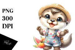 Cute Baby Otter PNG Product Image 1