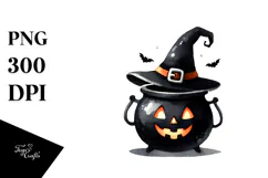 Simple Funny Haloween Clipart with Cauldron PNG Product Image 1