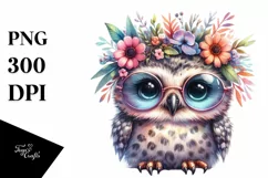 Watercolor Owl Playing, Transparent PNG Product Image 3