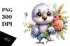 Watercolor Cute Baby Parrot | Clipart Product Image 3