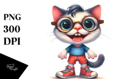 Watercolor Cat Big Eyes Product Image 1