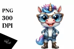 Humorous Baby Unicorn with Sunglasses and Boots | Product Image 3