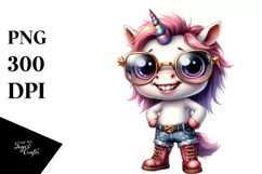 Humorous Baby Unicorn with Sunglasses | Sublimation | Product Image 3