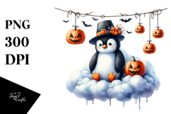 Halloween Swan on Moon PNG Product Image 1