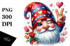 Winking Gnome Showing Heart Sign PNG Product Image 1