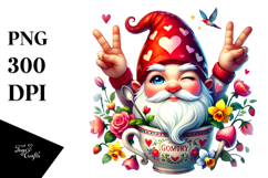 Colorful Valentines Gnome Winking Digital Painting PNG Product Image 1