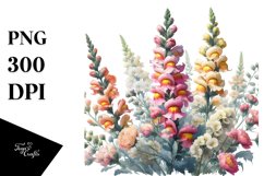 Watercolor Filled Large Snapdragon | Clipart Product Image 3