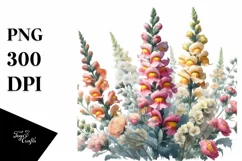 Watercolor Filled Large Snapdragon | Clipart Product Image 3