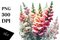 Watercolor Filled Large Snapdragon | Clipart Product Image 1