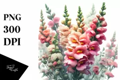 Watercolor Filled Large Snapdragon | Clipart Product Image 1