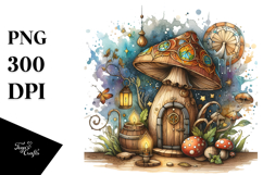 Magical Mushroom Watercolor, Transparent PNG Product Image 1