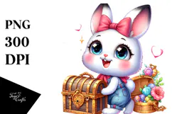 Cute Vibrant Baby Bunny PNG Product Image 1