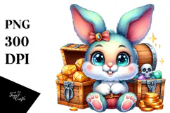 Cute Vibrant Baby Bunny PNG Product Image 1
