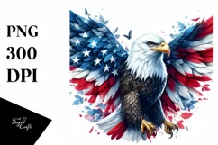 Patriotic Bald Eagle Watercolor | Summer Clipart Product Image 3
