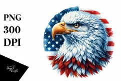 Patriotic Bald Eagle Watercolor | Summer Clipart Product Image 3