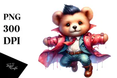Proud Baby Bear with Raincoat PNG Product Image 1