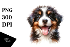 Watercolor Baby Bernese Mountain Dog, Vibrant PNG Product Image 1