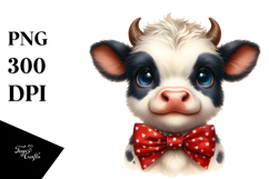 Expressive Baby Cow Design, Transparent PNG Product Image 1