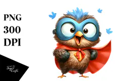 Artistic Bird with Hero Cape, Digital Illustration Product Image 1
