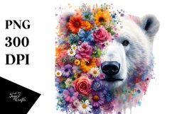 Vibrant Watercolor Polar Bear | Clipart Product Image 1
