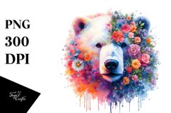 Vibrant Watercolor Polar Bear | Clipart Product Image 3