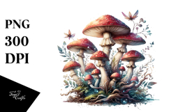 Magical Mushroom Watercolor, Transparent PNG Product Image 1