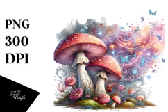 Magical Mushroom Watercolor, Transparent PNG Product Image 1