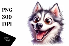 Watercolor Siberian Husky | Sublimation | Clipart Product Image 1