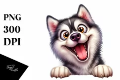 Fur Crazy Watercolor Husky | Clipart Product Image 1